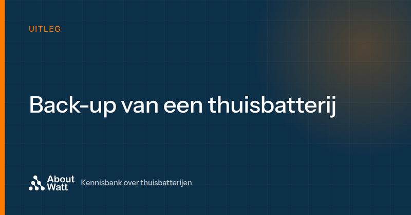 Back-up van een thuisbatterij: hoe werkt het en waarom is het zo belangrijk?