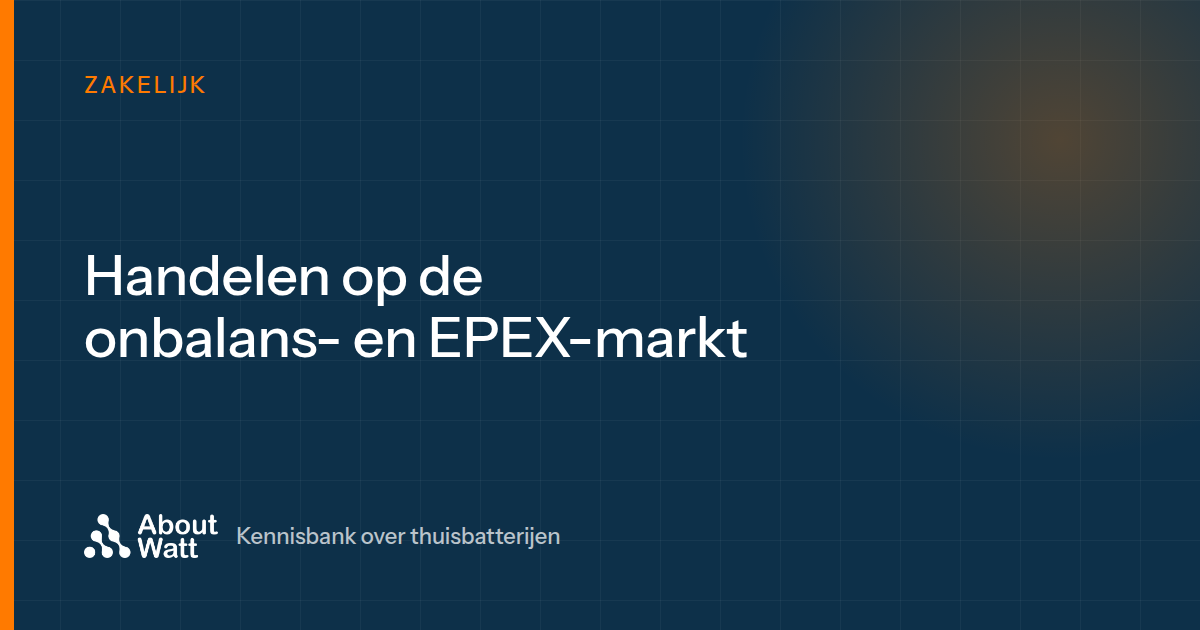Handelen op de onbalans- of EPEX-markt met een thuisbatterij: zo werkt het