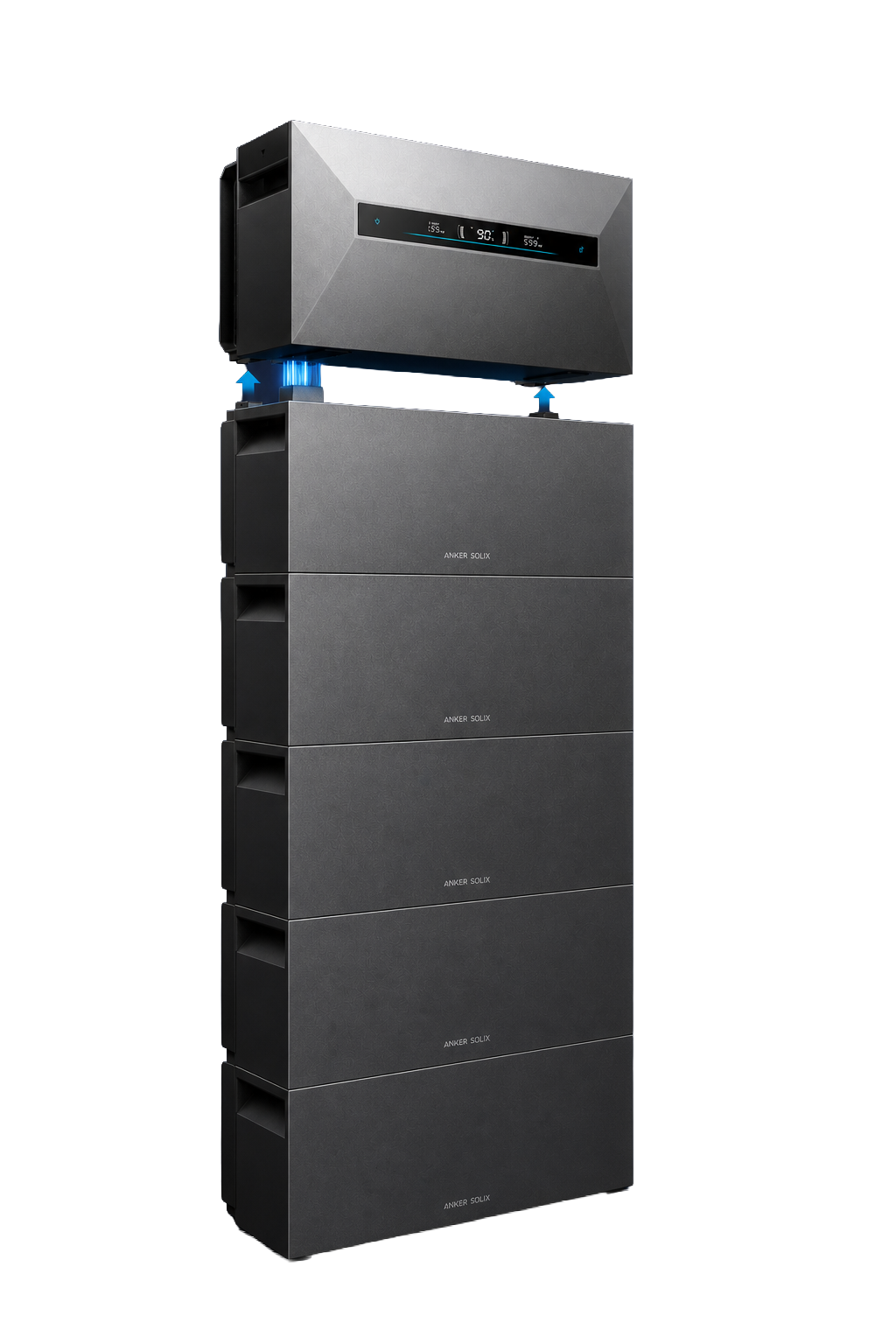 Anker SOLIX Solarbank Max AC met vijf BP7000 uitbreidingsbatterijen, 42 kWh maximale opslag