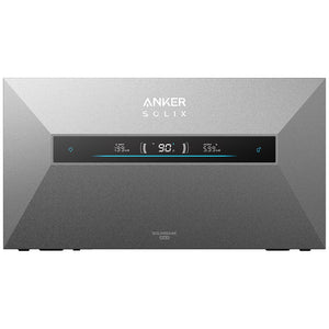 Anker SOLIX Solarbank Max AC 7 kWh - vooraanzicht met energiedisplay