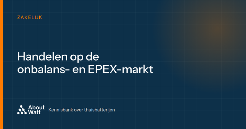 Handelen op de onbalans- of EPEX-markt met een thuisbatterij: zo werkt het