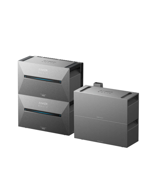 Anker Solix thuisbatterij | 2x Solarbank 3 Pro + 2x BP2700 Expansion batterij, 10.8 kWh opslag + Powerdock + 11 kW EV-lader