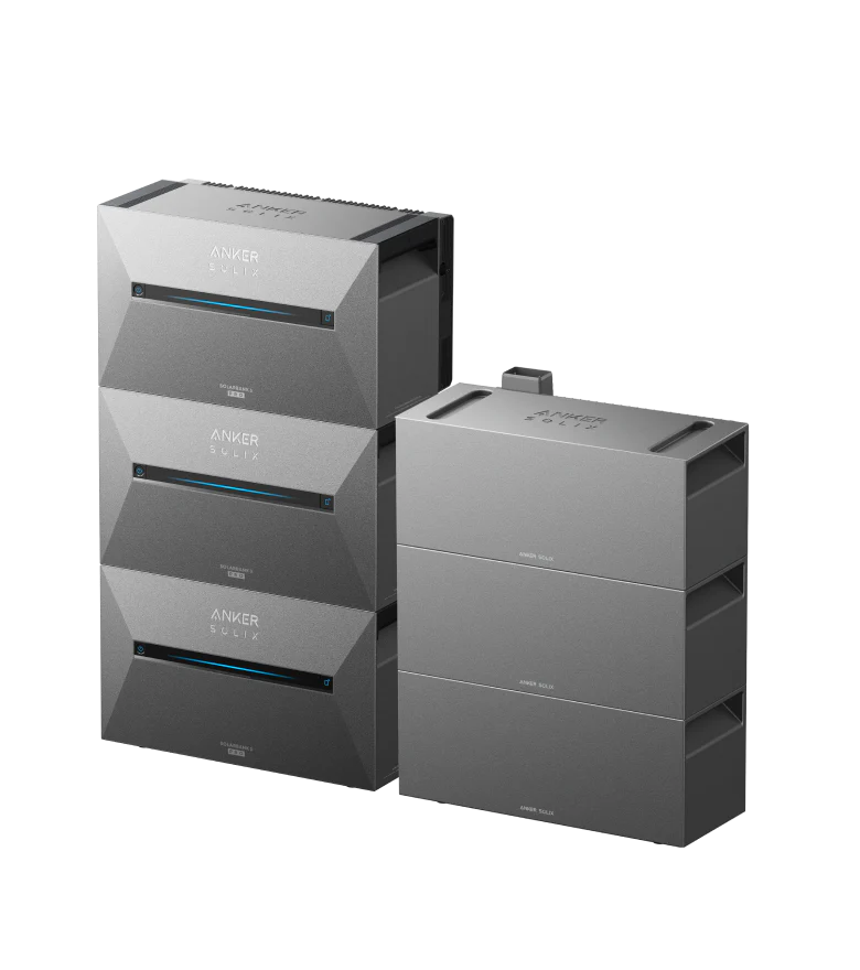 Anker Solix thuisbatterij | 3x Solarbank 3 Pro + 3x Expansion batterij, 16.2 kWh opslag + Powerdock