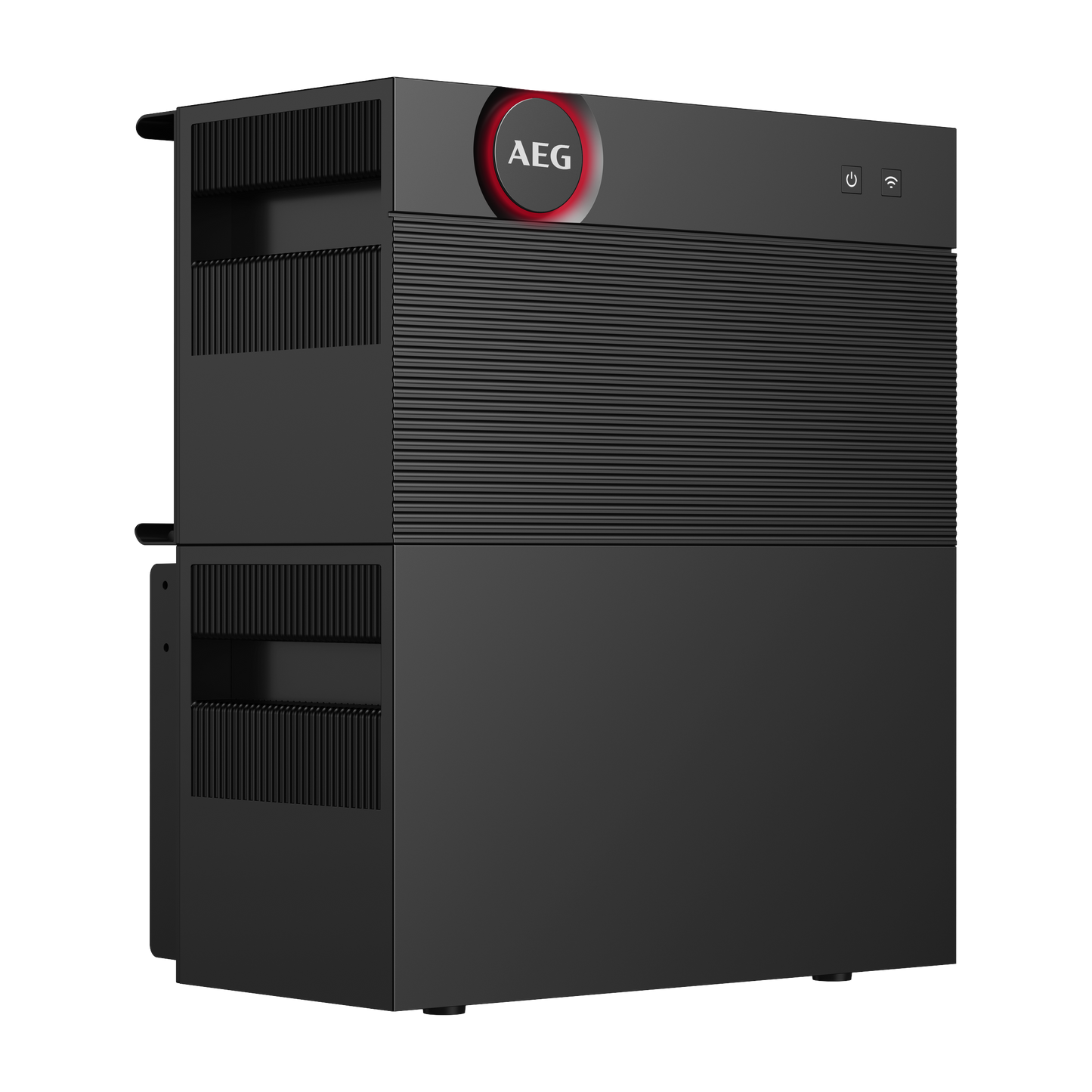 AEG Solarcube Pro 6 kWh - zijaanzicht rechts met koelribben en draagbeugels