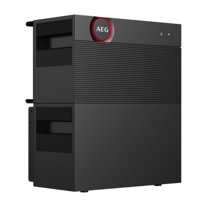 AEG Solarcube Pro 6 kWh - zijaanzicht rechts met koelribben en draagbeugels