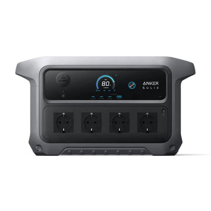 Anker SOLIX C2000 Gen 2 frontaal aanzicht met USB-C, USB-A en 12 V autopoort