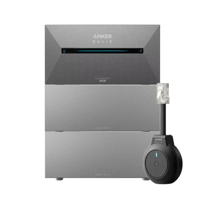 Anker Solix plug-in thuisbatterij | Solarbank 2 AC + 2x BP2700 Expansion batterij, 7.0 kWh opslag, incl. P1 meter