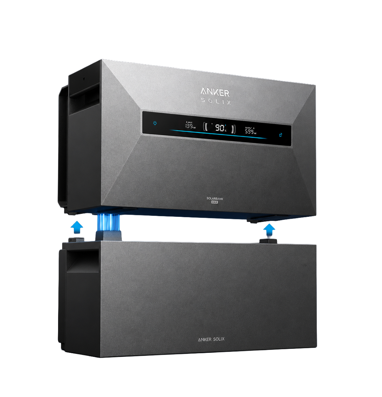 Anker SOLIX Solarbank Max AC basisunit met één BP7000 uitbreidingsbatterij, 14 kWh totale opslag