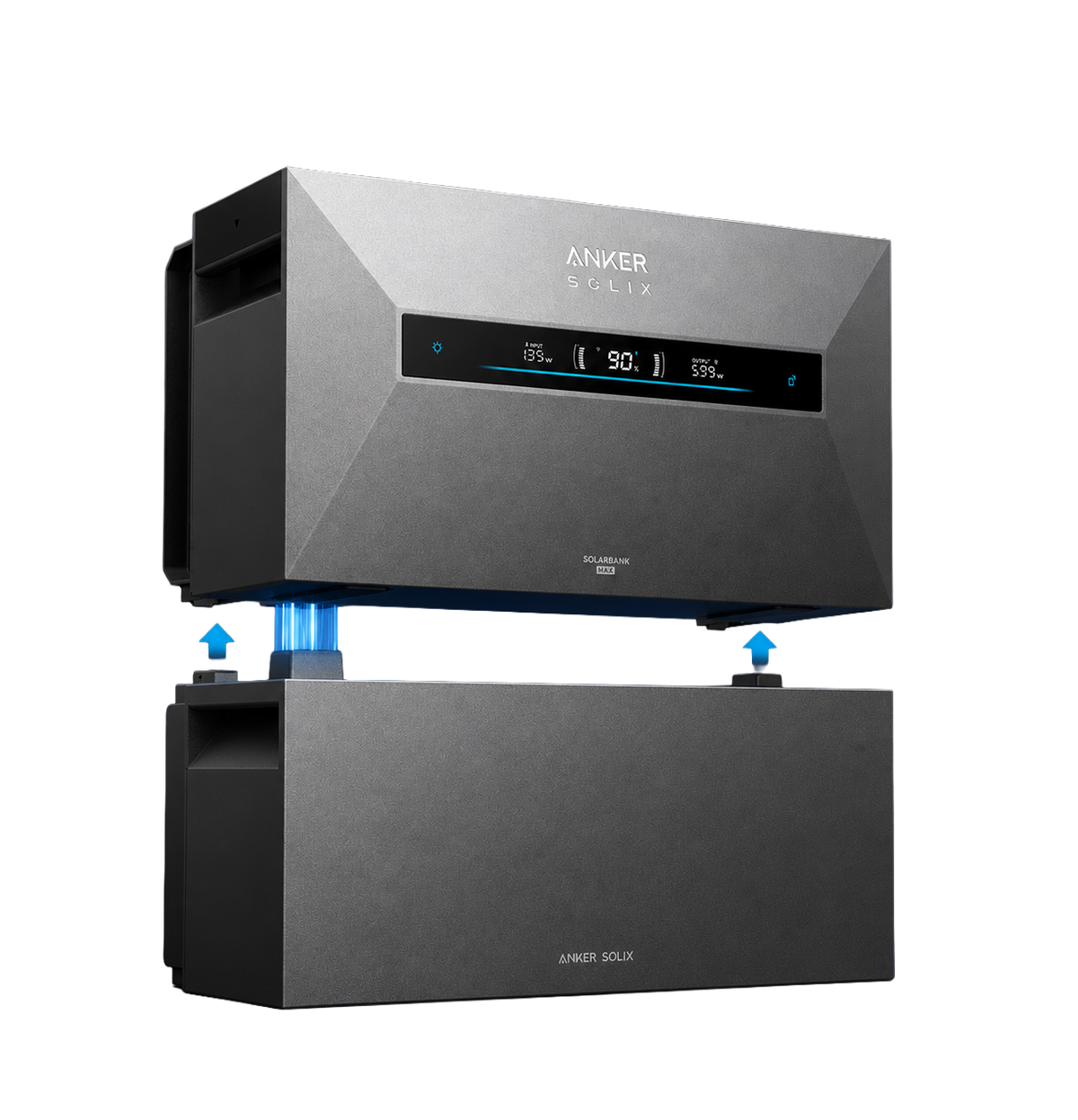 Anker SOLIX Solarbank Max AC basisunit met één BP7000 uitbreidingsbatterij, 14 kWh totale opslag